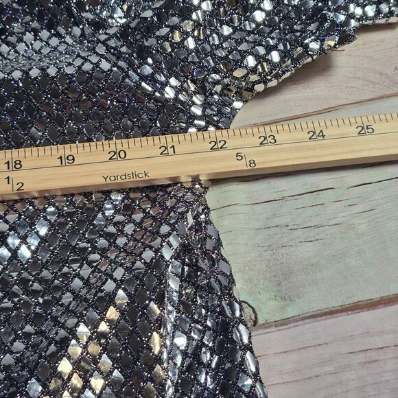 YMLA Vintage Metallic Silver Mosaic Short Sleeve Shirt, Men's Medium - Picture 6 of 7